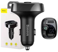 Transmisor FM 12 - 24 V con Bluetooth+ 2x USB + MicroSD (Negro) - BASEUS
