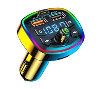 Transmisor FM Adaptador Bluetoòth Coche - 5.3 FM Adaptador Bluetoòth Coche | Reproductor Música Radio MP3 Inalámbrico | Cargador Vehículo Rápido, Doble USB, Pantalla LED Manos Libres USB/TF/S.D