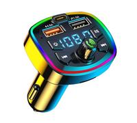 Transmisor FM Adaptador Bluetoòth Coche - 5.3 FM Adaptador Bluetoòth Coche | Reproductor Música Radio MP3 Inalámbrico | Cargador Vehículo Rápido, Doble USB, Pantalla LED Manos Libres USB/TF/S.D