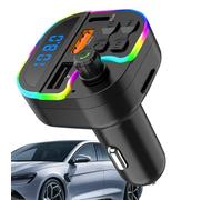 Transmisor Fm, adaptador de cargador de coche | Transmisor FM portátil con luz colorida - Adaptador de coche inalámbrico, cargador de coche USB, reproductor de música de coche para cargar 2 a