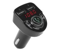 Transmisor FM Bluetooth con detección de voltaje de la batería del coche y función de llamadas manos libres con cancelación de ruido y sonido