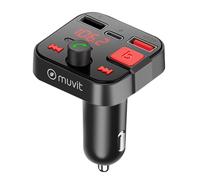 Transmisor FM Bluetooth Encendedor con puerto de carga USB y USB C Muvit