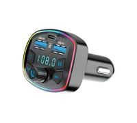 Transmisor Fm Bluetooth Forever / Cargador De Coche 1x Usb-c / 2x Usb-a - Negro