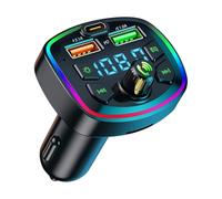 Transmisor FM Bluetooth para Coche, Adaptador Bluetooth Coche Radio Manos Libres Inalámbrico Reproductor MP3 [ 3.1A+ 18W PD], Mechero Carga Rápida Soporte TF y USB