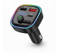 Transmisor FM Bluetooth para Coche con Manos Libres, Cargador USB-C PD 20 W Y QC 3.0, Adaptador Radio MP3 para Adultos, Smartphone, Desplazamientos Y Viajes