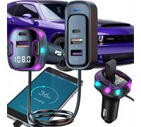 Transmisor FM de automóvil y cargador Bluetooth 3x USB 12-24V LED RGB