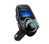 Transmisor FM inalámbrico para automóvil Adaptador de Audio de Radio inalámbrico con Llamadas Manos Libres Pantalla LCD Reproductor de música Transmisor FM Negro para automóvil, para Adaptador de AUD