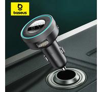 Transmisor FM para Auto Baseus 5.0, Cargador Bluetooth para Auto, Adaptador de Música, 3.4A, Doble USB, Reproductor MP3, Radio, Manos Libres, Audio, Modulador FM