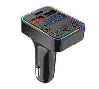 Transmisor FM para Auto - Reproductor MP3 Bluetòoth con Cargador Type-C | Adaptador de Audio Inalámbrico USB Dūal | Manos Libres Radio FM Estéreo para Coche Camión RV