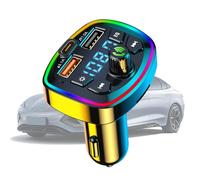 Transmisor FM Para Automóvil,Adaptador Con Pantalla LED | Adaptador Inalámbrico de Radio y Música con Carga Rápida de 2 Puertos - Para Música En Automóvil Teléfono PC Viaje Por Carretera Llamadas Mano