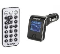 Transmisor FM para automóvil LCD 1.4 RDS con MP3-SD-USB y control remoto - Peiying