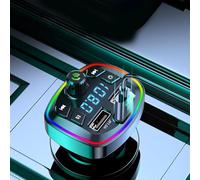 Transmisor FM para Automóvil,Receptor con Pantalla LED - Adaptador De Radio FM con Carga Rápida De 2 Puertos | para Música En Automóvil Teléfono PC Viaje por Carretera Llamadas Manos