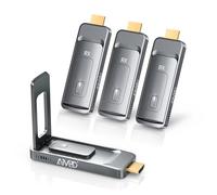 Transmisor HDMI inalámbrico AIMIBO 2026 y 3 receptores, transmisión inalámbrica 5G HDMI a hasta 6 televisores, entrada 4K 1080p@60Hz con antena plegable para ordenador portátil/PC/TV Box a varios TV