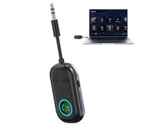 Transmisor inalámbrico para coche, receptor de audio 2 en 1, adaptador de audio inalámbrico portátil, receptor estéreo para el hogar con función de reconexión automática para disfrutar de música
