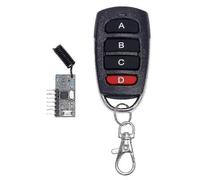 Transmisor RF de 433 MHz con control remoto de 4 botones + módulo receptor EV1527 decodificador fijo, salida de 4 canales con kit de aprendizaje DIY.