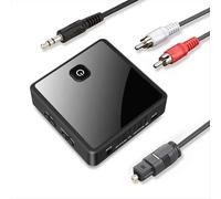 Transmisor y receptor Bluetooth 5.0 de 3,5 mm con entrada auxiliar óptica inalámbrica
