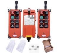 Transmisor y Receptor de grúa de cabrestante inalámbrico Industrial, Control Remoto por Radio para polipasto de Cadena eléctrico (2 transmisores + Receptor，Receptor CC12-24V)