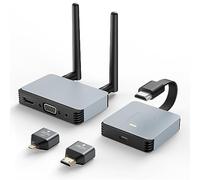 Transmisor y Receptor HDMI inalámbrico 4K, Extensor HDMI inalámbrico, Adaptador HDMI Plug & Play 2.4/5 GHz Streaming de vídeo/Audio Desde Ordenador portátil, PC a HDTV/proyector/Monitor