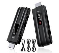 Transmisor y Receptor HDMI Inalámbrico, Descodificación 4K Salida 1080P, Extensor HDMI Inalámbrico con Pantalla LCD, Alcance 165FT, 2.4G&5G, para PC/DV/HDTV/Proyector/TV Box, No Necesita App/Bluetooth