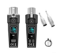 Transmisor y receptor XLR inalámbrico UHF con adaptadores y cables de carga, juego de micrófono recargable enchufable para micrófonos dinámicos, mezclador de audio, cámara DSLR, sistema PA, guitarra