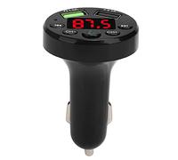 Transmisores FM, E6 Car Bluetooth 5.0 Transmisor Adaptador FM USB Dual, Modulador de Reproductor MP3 de Carga rápida Apto para automóvil móvil