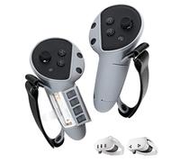 TRANSNOVO Controller Grips Cover Compatible con Meta Quest 3S/Quest 3, Correas Ajustables de Silicona Completa para Nudillos Activos con Acceso Fácil a la Batería y Diseño de Reemplaz