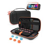 TRANSNOVO Funda para Nintendo Switch 2 con Accesorios - Estuche Rígido con 12 Ranuras para Tarjetas de Juego, Protector de Pantalla HD, Soporte, Capuchones de Joystick y Carcasas para Joy-con, Negro