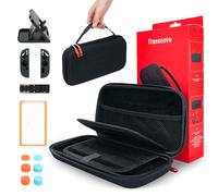 TRANSNOVO Funda para Nintendo Switch 2 con Accesorios - Estuche Rígido con 24 Ranuras para Tarjetas de Juego, Protector de Pantalla HD, Soporte, Capuchones de Joystick y Carcasas para Joy-con