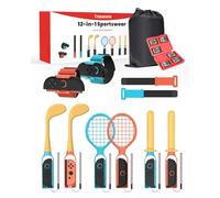 TRANSNOVO Kit 12 en 1 de Accesorios para Nintendo Switch 2/Switch - Pack Familiar de Juegos Deportivos Compatible con Switch Sports, Ring Fit Adventure y con los Joy-Con