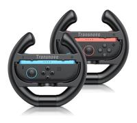 TRANSNOVO Volantes Compatibles con Nintendo Switch 2 (2025), Ruedas de Carreras Compatibles con Joy-Con, Accesorios para Mario Kart 8 Deluxe, Pack de 2, Negro