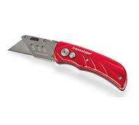 transotype Aluminium Cutter PRO, cuchillo de precisión en aluminio rojo, incl. 5 cuchillas de repuesto, con función de plegado y bloqueo de seguridad
