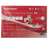 transotype Perfect Colouring Paper, papel para marcadores DIN A4, 250 g/qm, 50 hojas, para degradados de color, dibujos manga, tarjetería y álbumes de recortes, apto para impresoras láser