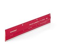 transotype PRO regla de corte, 30 cm de longitud, regla de aluminio rojo brillante, antideslizante, robusta, con filo de acero y perfil de aluminio extra ancho de 50 mm