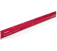 transotype PRO regla de corte, 60 cm de longitud, regla de aluminio rojo brillante, antideslizante, robusta, con filo de acero y perfil de aluminio extra ancho de 50 mm