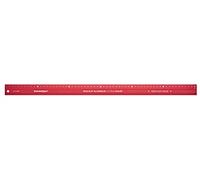 transotype Regla de corte, 60 cm de longitud, regla de aluminio anodizado rojo brillante, antideslizante, robusta, con filo de corte