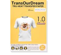 TransOurDream-Estilo clásico de Papel de Transferencia para Telas Claras,Impresión de espejo,Transparente sin bordes blancos, combina perfectamente con tejidos claros, (ES-1-20)