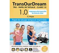 TransOurDream-Marca de confianza,Perfecto para Fiesta,Papel de transferencia de tatuaje temporal¡Imprimible personalizado,defínelo como quieras! Compatible Inkjet/Láser A4X5 hoj.11-1.0-5