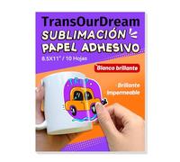 TransOurDream-Papel adhesivo de sublimación blanco (8,5 x 11”,10 hojas)