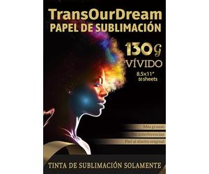 TransOurDream-Papel de sublimación, 8.5x11"pulgada,50 Hojas Papel Transfer de sublimación Para Camisetas claras, Impresión de Espejo.Inkjet,Perfecto para la fiesta.