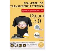 TransOurDream-Papel de Transferencia para tejido oscuro,transfer paper t-shirt printing,vinilo HTV,Mejora 3.0,A4 10 Hojas,Papel Transfer,Perfecto para fiesta.