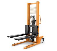Transpaleta Apilador manual hidráulico de 1000 kg con horquilla 84 cm y freno for taller para almacén industrial