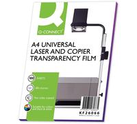Transparencia q-connect din a4 kf26066 para fotocopiadora tratada dos caras caja de 100 - KF26066