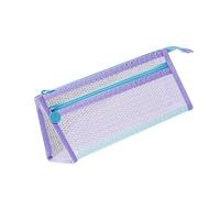 Transparent 2-Compartment Writing Tool Case - Mesh Storage For School & Office Pencil Pencil Bag Clear Pen Double Layers Mesh Pen Pouch For Student