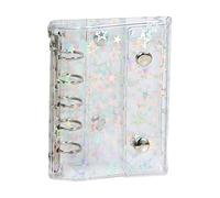 Transparent Binder - Funda organizadora de PVC transparente, diseño de estrellas de sellado, funda protectora | Personal Stationery For Youth Teens Boys Girls Friends Daughter Son Family Use