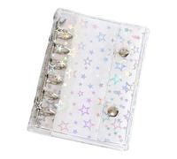 Transparent Binder | PVC Clear Sealing Sticker Organizer Binder Cover With Star Pattern | Personal Organizers Sleeves for Youth Family Boys Girls Teens Friends Daughter Son