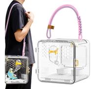 Transparent Bird Carrier - 7.87 Inches Portable Breathable Travel Cage | Nylon Pet Parakeet Box For Conures Canaries Cockatiels Hamsters Outdoor Park Trips