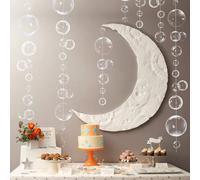 Transparent Bubble Garlands Mermaid Party Decoration Colored Blue Flat Cutouts Hanging Streamer for Birthday Baptism Wedding Ocean Wall Decal Baby Sho