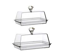 Transparent Butter Dish with Lid Kitchen Accessories Cheese Box Storage Tray para encimera de cocina