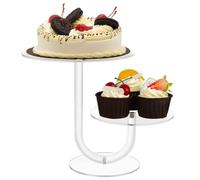 Transparent Cake Display Stand - Multi Layer Acrylic Cupcake Tower for Events | Modern Dessert Holder with Removable Plates, Ideal for Birthdays, Baby Showers, and Reception Decorations 10 x 8 in