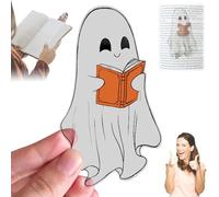 Transparent Clear Cute Ghost Bookmark, The Clear Ghost Bookmark, Creative Halloween Bookmarks Reading Paper Cards for Book Lovers, Student, Classroom Rewards, Party Favors, Gift Bag(6Pcs)